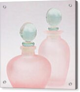 Two Pink Frosted Perfume Bottles Acrylic Print