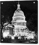 U.s. Capitol At Night Acrylic Print