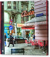 Vienna View From Coffee Shop Window Acrylic Print