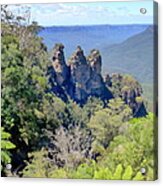 View Of The Three Sisters Acrylic Print