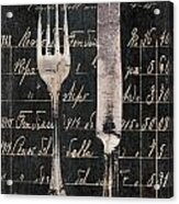 Vintage Dining Utensils In Black Acrylic Print