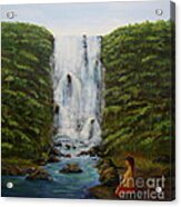 Waterfall In Coorg India Acrylic Print