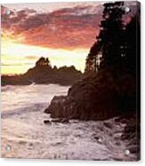 Waves At Cox Bay And Sunset Point At Acrylic Print