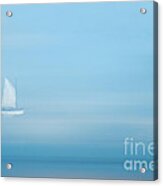 White Sails In A Blue Mist Acrylic Print