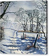 Winter Path To Dane's Dyke Acrylic Print