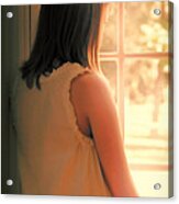 Young Girl Looking Out Window Acrylic Print