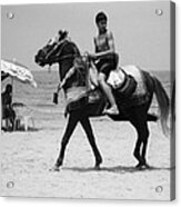 Young Knight On The Beach In Saidia Acrylic Print