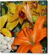 Day Lilies And Spring Blossoms Acrylic Print