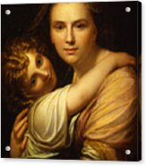 Portrait Of The Artists Wife And Daughter Acrylic Print