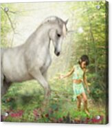Stella And The Unicorn Acrylic Print