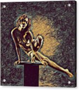 0953s-zac Casual Balance Black Dancer Graceful Strong In The Style Of Antonio Bravo Acrylic Print