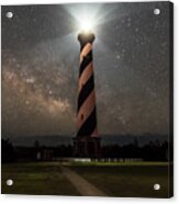 Cape Hatteras Lighthouse Under The Stars #1 Acrylic Print