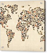 Cats Map Of The World Map #1 Acrylic Print