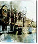 City Life In Watercolor Style #7 Acrylic Print