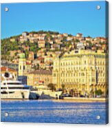 City Of Rijeka Waterfront Boats And Architecture View #1 Acrylic Print