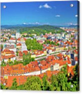 Colorful Ljubljana Aerial Panoramic View #1 Acrylic Print