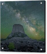 Devil's Tower Under The Milky Way #1 Acrylic Print