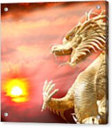 Giant Golden Chinese Dragon #1 Acrylic Print