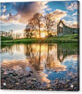 Golden Hour By The River Wharfe #1 Acrylic Print