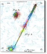 Golf Club Patent Drawing Watercolor 3 #1 Acrylic Print