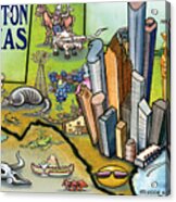 Houston Texas Cartoon Map #1 Acrylic Print