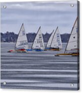 Ice Sailing - Madison - Wisconsin Acrylic Print