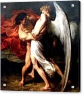 Jacob Wrestling With The Angel Acrylic Print