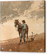 Man With Plow Horse Acrylic Print