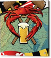 Maryland Crab Feast Crest #1 Acrylic Print
