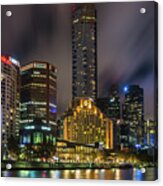 Melbourne City Skyline Over Yarra River  #1 Acrylic Print