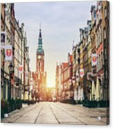 Old Town In Gdansk, Poland - Dluga Street. #1 Acrylic Print