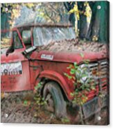 Parked On A Country Road Watercolors Painting #1 Acrylic Print