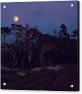 Pebble Beach Moonrise Acrylic Print