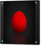 Red Egg On Black Canvas  #1 Acrylic Print