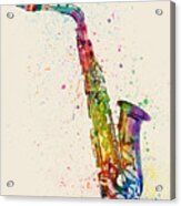 Saxophone Abstract Watercolor Acrylic Print