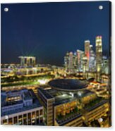 Singapore Cityscape At Night #1 Acrylic Print