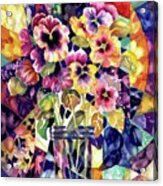 Stained Glass Pansies #1 Acrylic Print