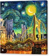 Starry Night In Pittsburgh Acrylic Print
