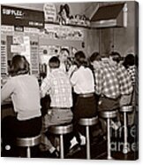Teens At A Diner, C. 1950s #1 Acrylic Print