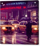 Times Square In The Rain #1 Acrylic Print