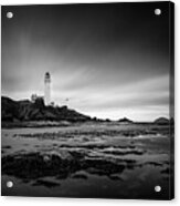 Turnberry Lighthouse In Black And White Acrylic Print