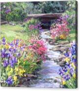 Vandusen Garden Iris Bridge #1 Acrylic Print