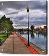 View Of Delaware Bridge At Erie Canal Harbor #1 Acrylic Print