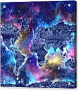 World Map Galaxy 4 #1 Acrylic Print