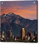 Salt Lake City Skyline #10 Acrylic Print