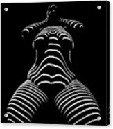 1422-tnd Zebra Woman Big Girl Striped Woman Black And White Abstract Photo By Chris Maher Acrylic Print