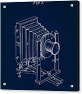1888 Camera Us Patent Invention Drawing - Dark Blue Acrylic Print