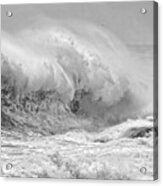 Black And White Large Waves Near Pemaquid Point On The Coast Of  #19 Acrylic Print