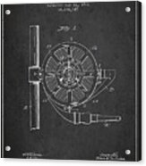 1901 Fire Hose Reel Patent - Charcoal Acrylic Print