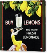 1920 Vintage Grocery Lemonade Poster Restored Acrylic Print